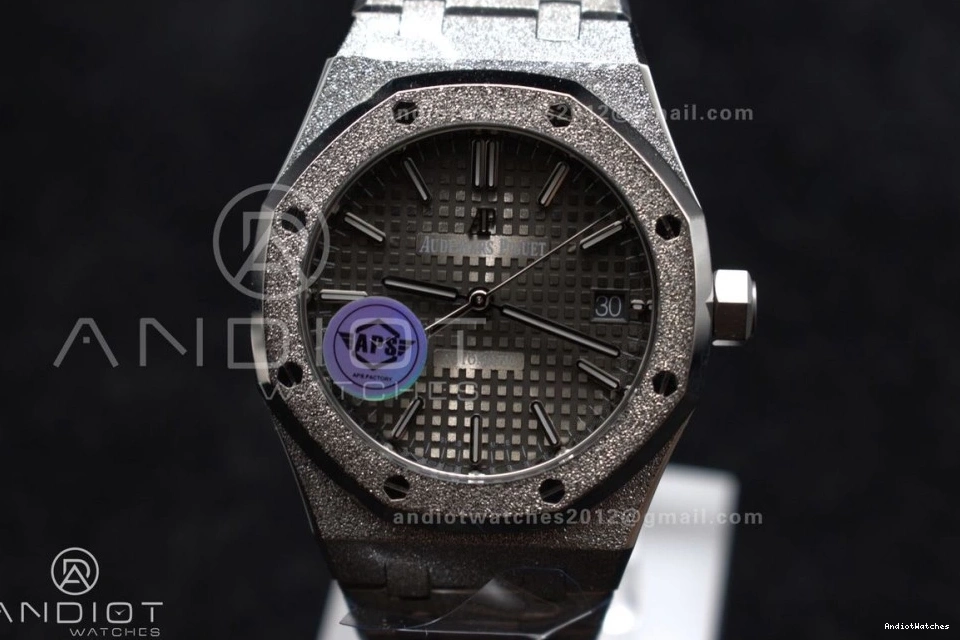 APSF Royal Lightweight Grey Textured SA3120 SS 1:1 1031 Clone SS Edition Dial Best 15454 Bracelet Frosted 37mm on Super Oak 1218